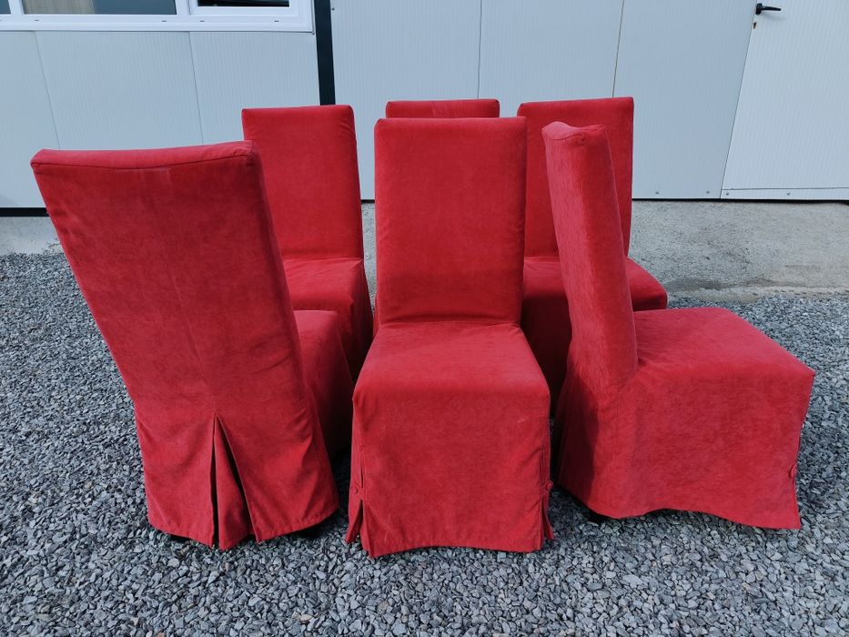 Шест трапезни стола с дамаска