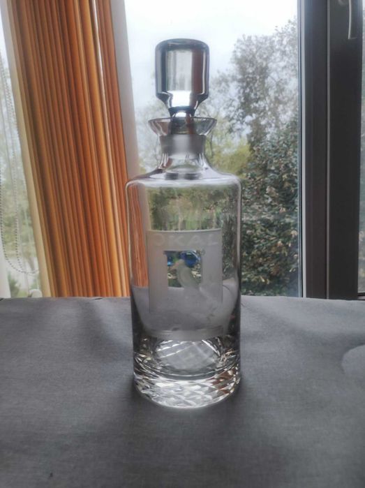 Стилна стъклена гарафа за уиски, ракия, Германия