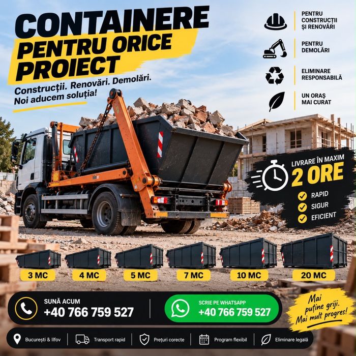 Containere moloz transport moloz evacuare moloz
