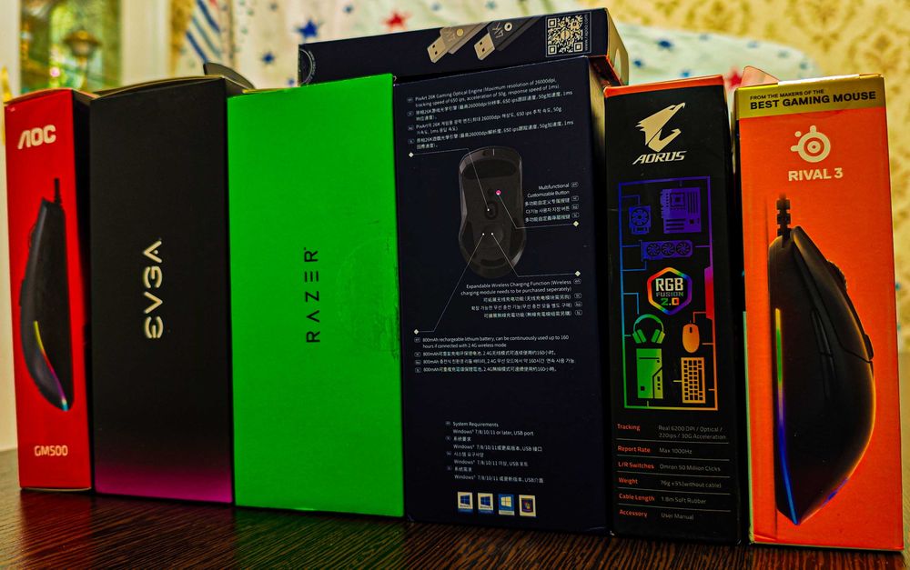 НОВЫЕ! Игровые мышкы Razer,HyperX,Rapoo,EVGA,Aorus SteelSeries AOC