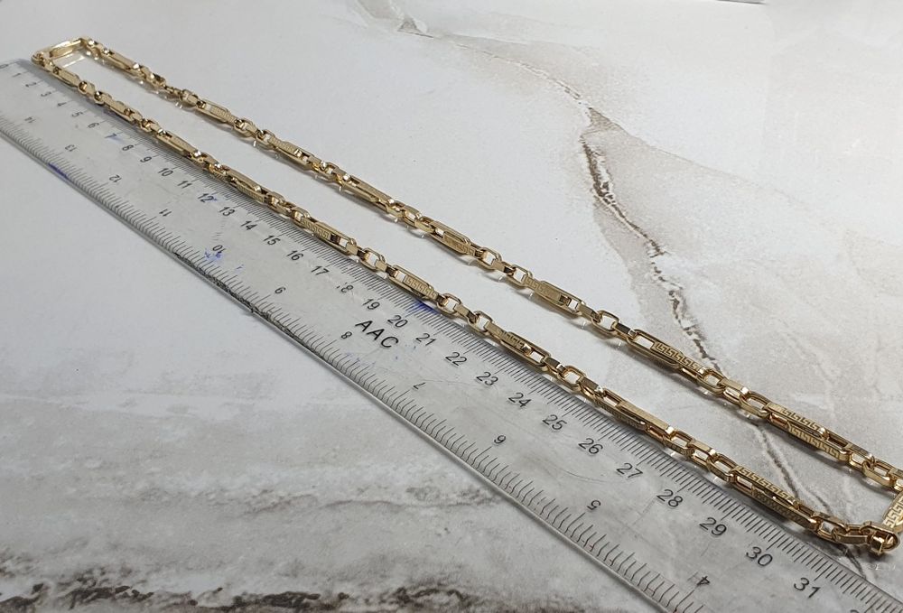 Lanț din aur de 14K – model Versace, aur galben – lungime 66 cm