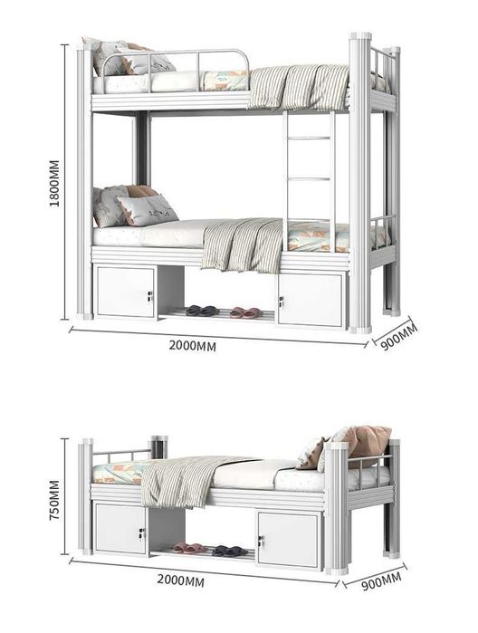 Metall ikki qavatli karavot yotoqxona va maktab uchun