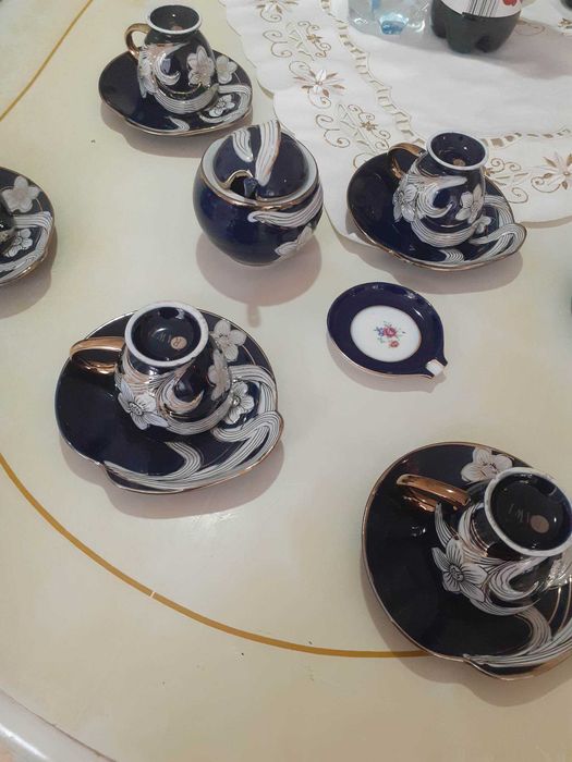 Cesti kafea porțelan placate cu foițe aur