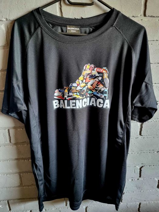 Тениска черна Balenciaga, тениски полиестер S m L