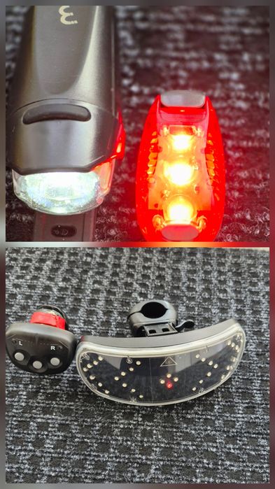Set Far + Stop LED wireless cu semnalizare bicicleta