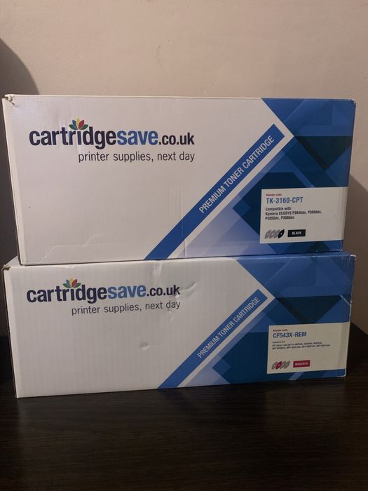 2 cartușe toner pentru imprimantă – CF543X Magenta + TK-3160 Black