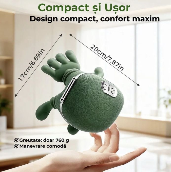 Aparat Masaj Cervical Multifunctional, 4D, 3 Intensitati, 2 Trepte Caldura 40/45°C, Wireless, Autonomie 70 min