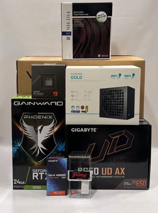 Геймърски компютър AMD Ryzen 9 7900X, RTX 3090 24GB, 64GB ram