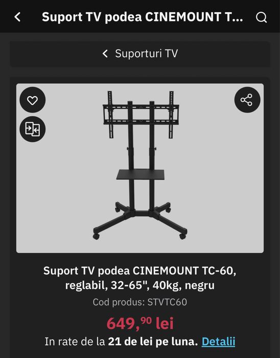 Suport televizor podea