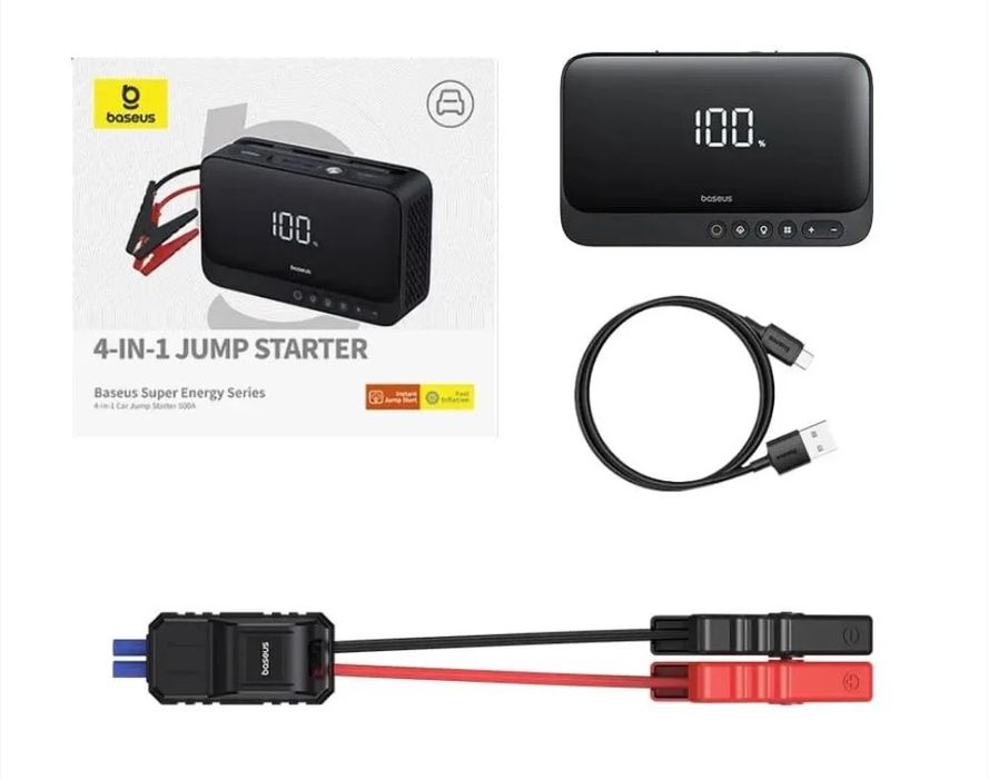 Baseus 4 в 1 Пускозарядное устройство 600A jump starter