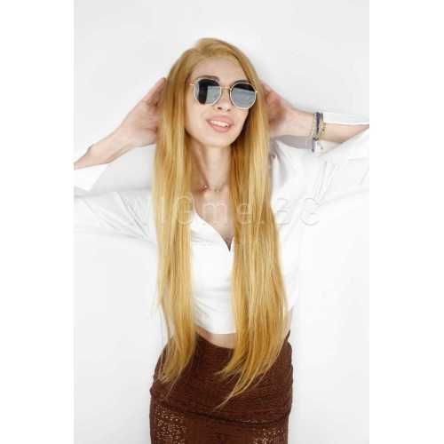 100% естествена Virgin Remy руса лейс фронт перука серия Белисима