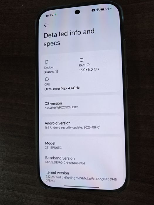 Xiaomi 17 16+16/512, impecabil, 16 incarcari