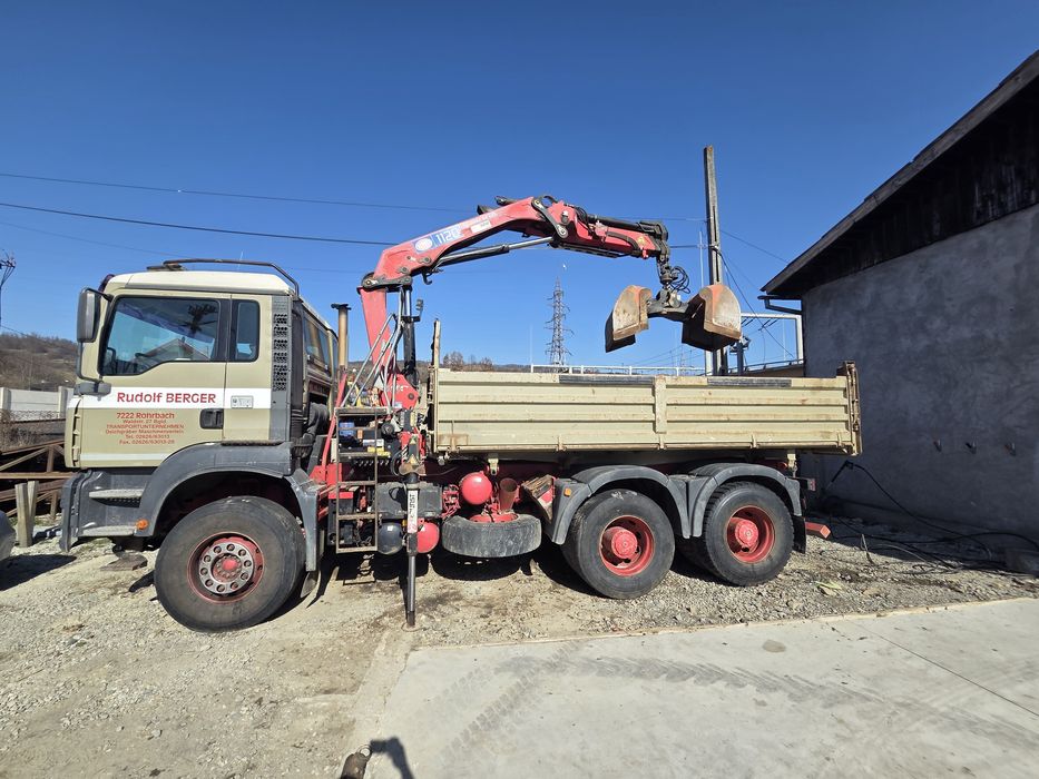 Man tga 6×4 autobasculanta cu macara HMF