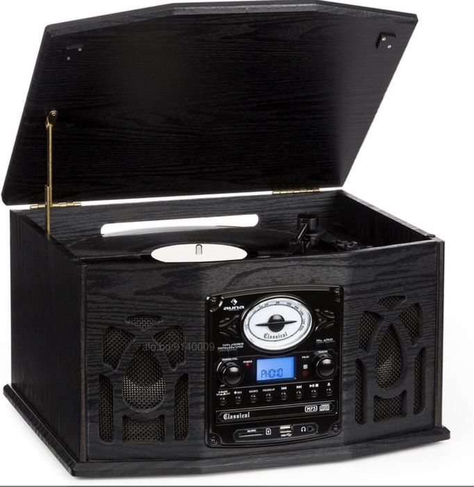 NR-620 ретро стерео система с грамофон CD/MP3 дърво