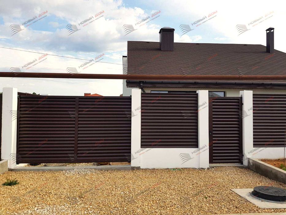 Забор жалюзи металлический