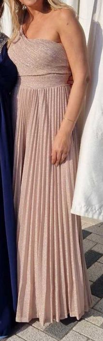 Официална рокля дълга, розово злато