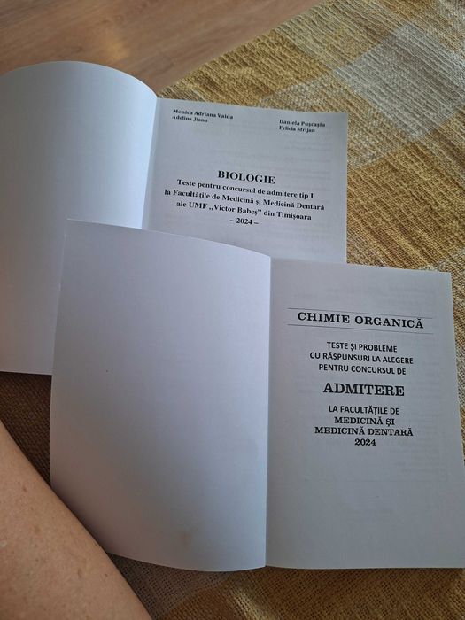 Admitere UMF Medicina Timisoara - set Teste+rezolvari Biologie&Chimie