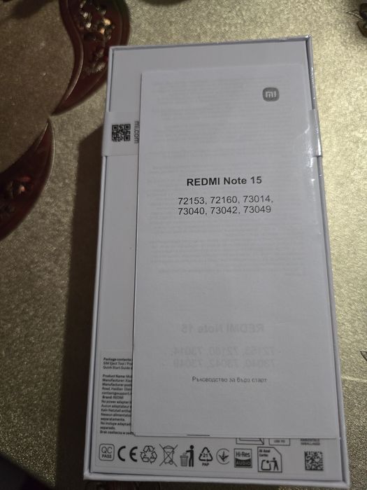 Xiaomi redmi note 15 6/128Gb нов неразпечатан с 2 г гаранция