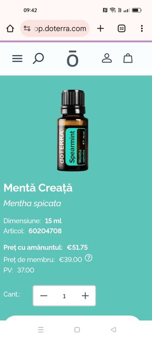 Ulei esențial Spearmint Dottera