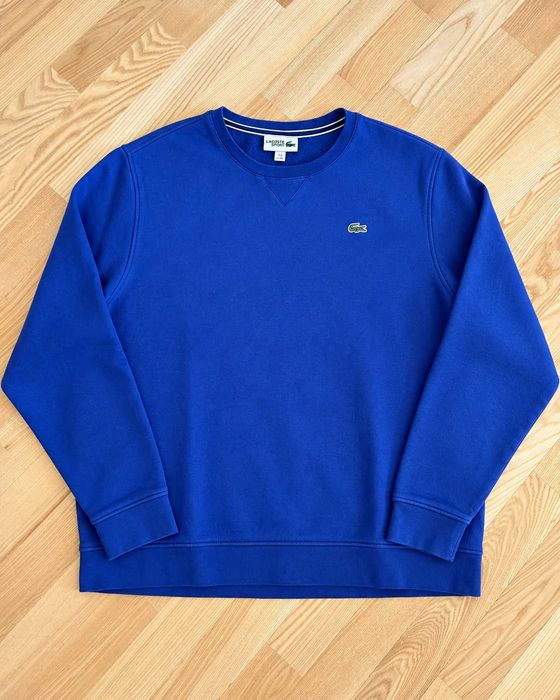 Bluză sweatshirt Lacoste Sport bărbați, albastru royal, logo crocodil brodat, mărimea 3XL