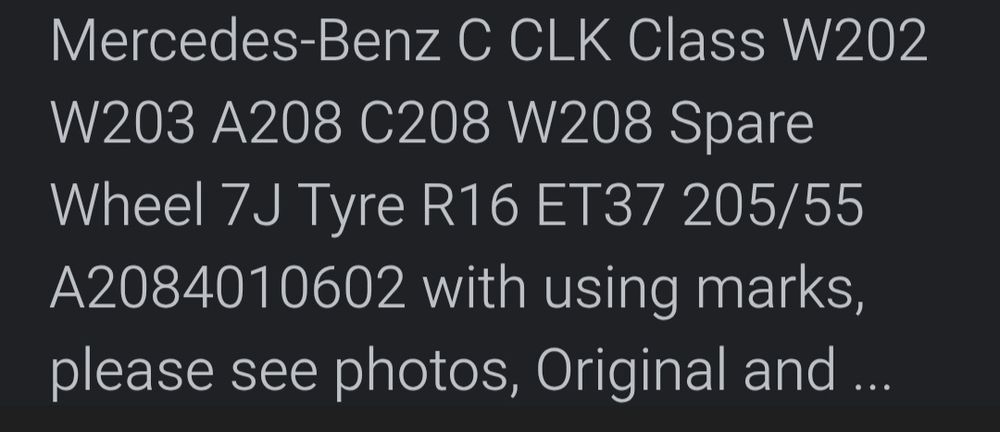 Резервна джанта алуминиева мерцедес w208 w202,w203  и други модели