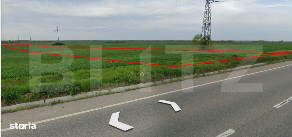 Teren investitie, 14.000 mp extravilan, deschidere 33 ml DE 82, Podari