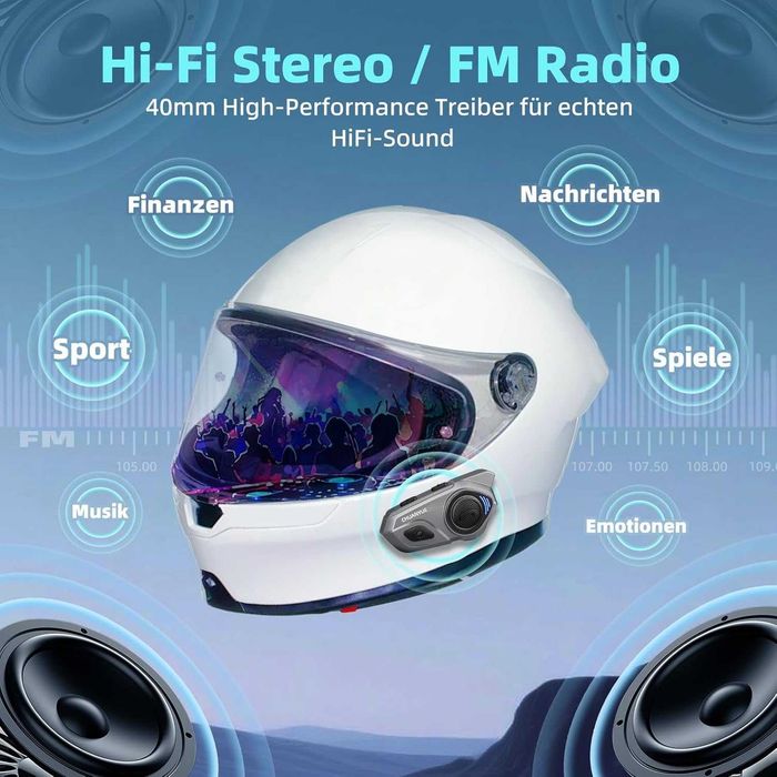 Интерком CHUANYUE X2 за 4 човека Bluetooth 5.4 Запечатан, 1200м О