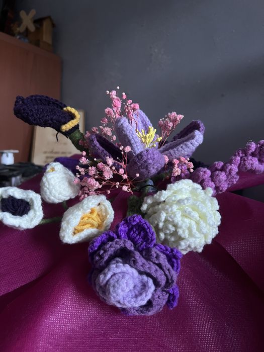 Плетени цветя ,ръчна изработка