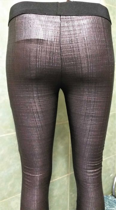 Pantaloni leggings/colanti dama PNK Casual editie lux negru glossy mar. 34/XS (noi-eticheta)