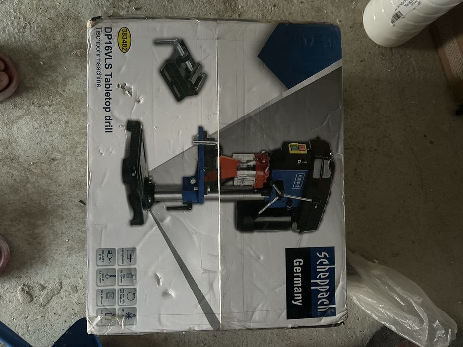 Scheppach DP16VLS – Bormașină de banc 500 W, cu laser, nouă în cutie