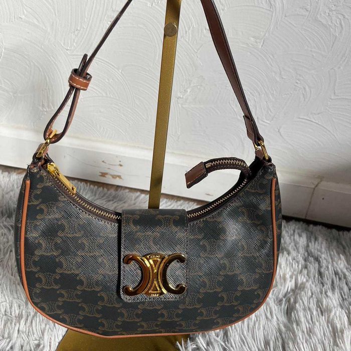 Geantă Celine Ava Triomphe Monogram, Piele Maro