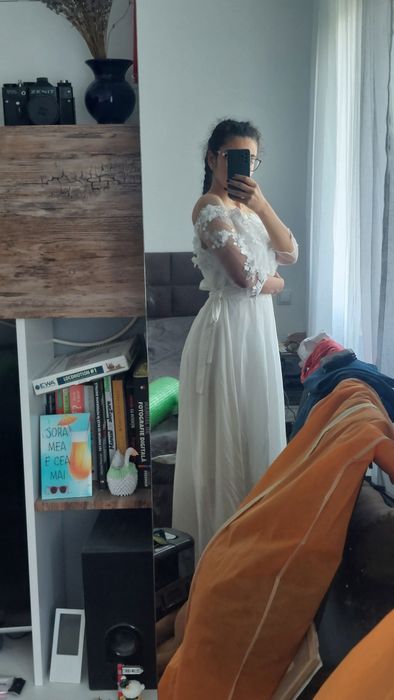 Rochie Cununie Civilă / Nuntă cu dantelă 3D (Pentru modificat / croitorie)