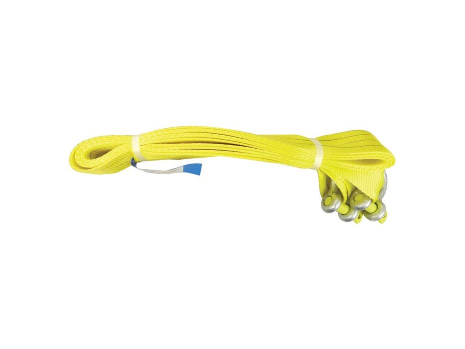 Chinga remorcare Jumbo 10 tone, 4 m lungime, 9 cm latime, cu 2 ancore de fixare cu blocare, galbena