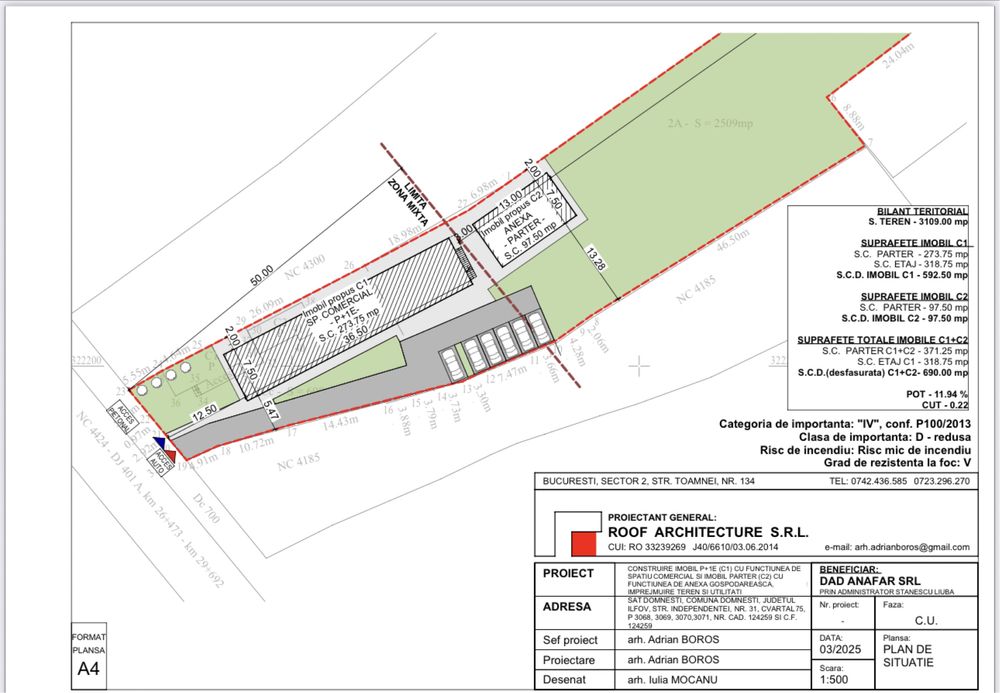 Vand & inchiriez spatiu comercial 580mp + 100 mp depozit,teren 3100mp