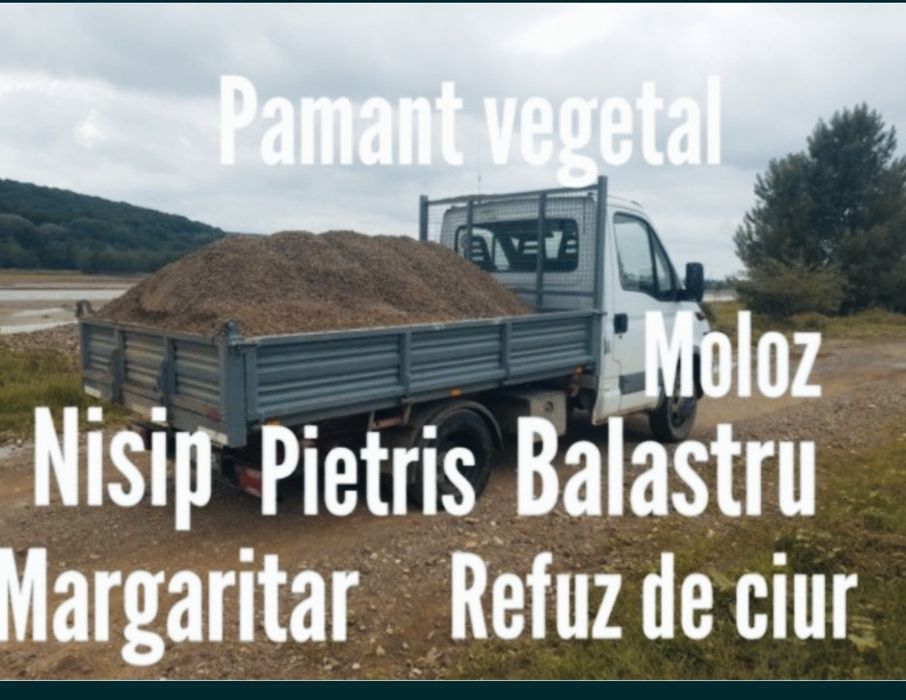 Nisip,Pietriș, Balastru,Pământ vegetal cel mai mic preț de pe piata