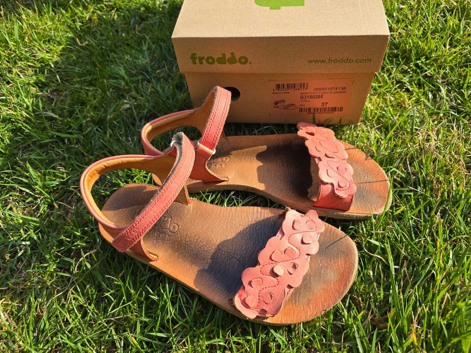 Дамски сандали Froddo barefoot flexy flowers Coral, номер 37