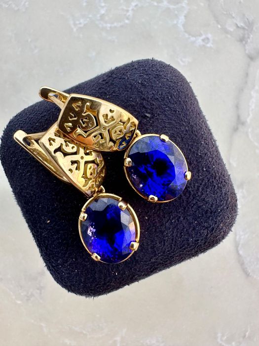 Серьги Танзанит Золото 18К