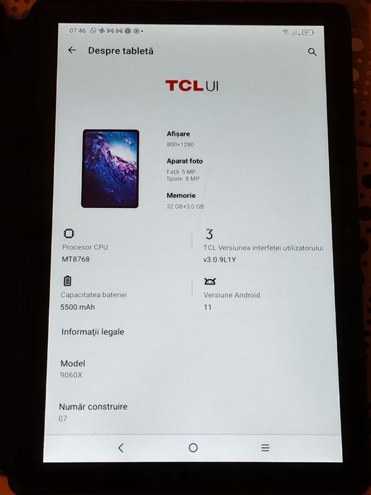 tableta TCL (Model 9060X)