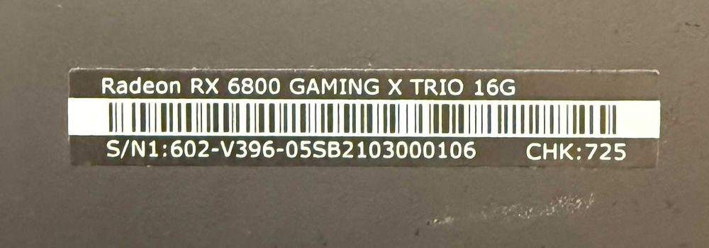 ТОП състояние Видео карта MSI RX 6800 GAMING X TRIO 16G GDDR6 (пълен комплект)