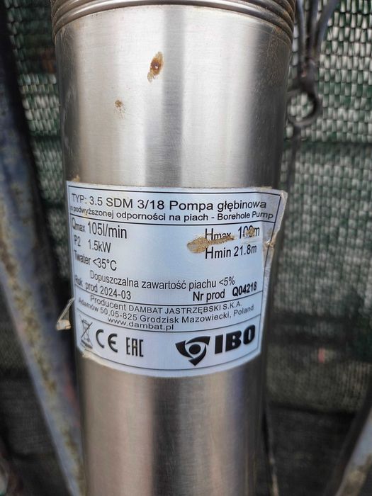 Pompa submersibila IBO DAMBAT 3.5SDM3/18 1.5kW 6,3 m3/h