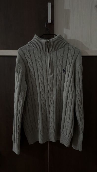 Pulover Polo Ralph Lauren Quarter Zip Grey – Mărimea M (Nou)