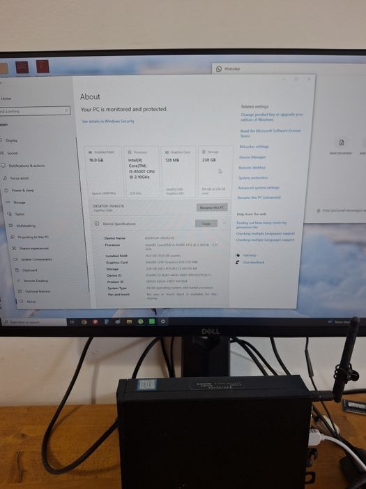 Vand optiplex 3060 i5 8th 16 ram 238gb