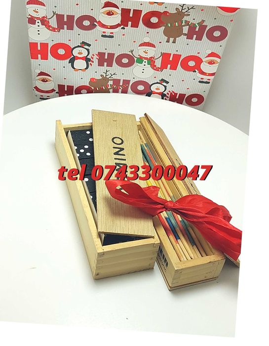 Pachet Cadou Craciun  Joc Marocoo mikadoSi Domino  Transport Gr