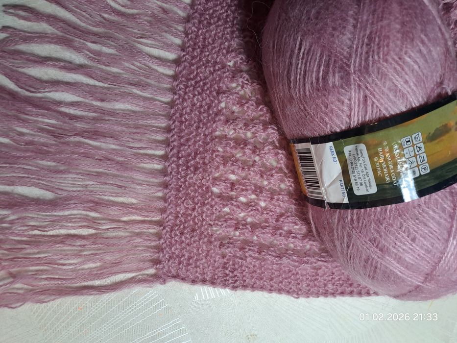 Палантин ручной работы 60*160см