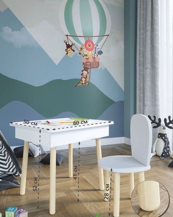 Комплект детский стол-пенал и стул. Bolalar stuli va stoli,