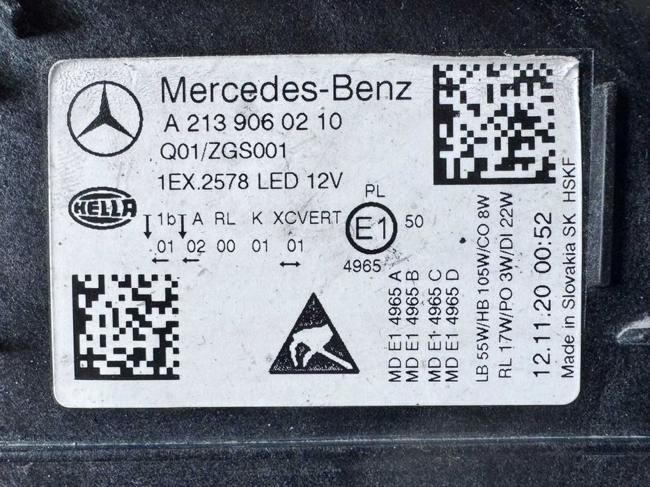 фар десен Mercedes e-class W213 face multibeam led 2020-2023 г. #1063V .