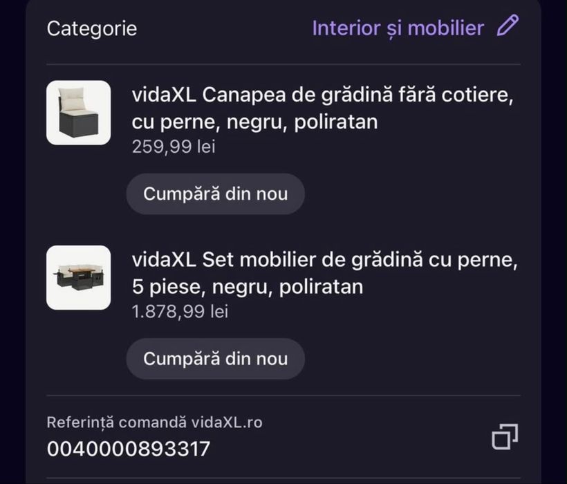 Vand mobilier gradina