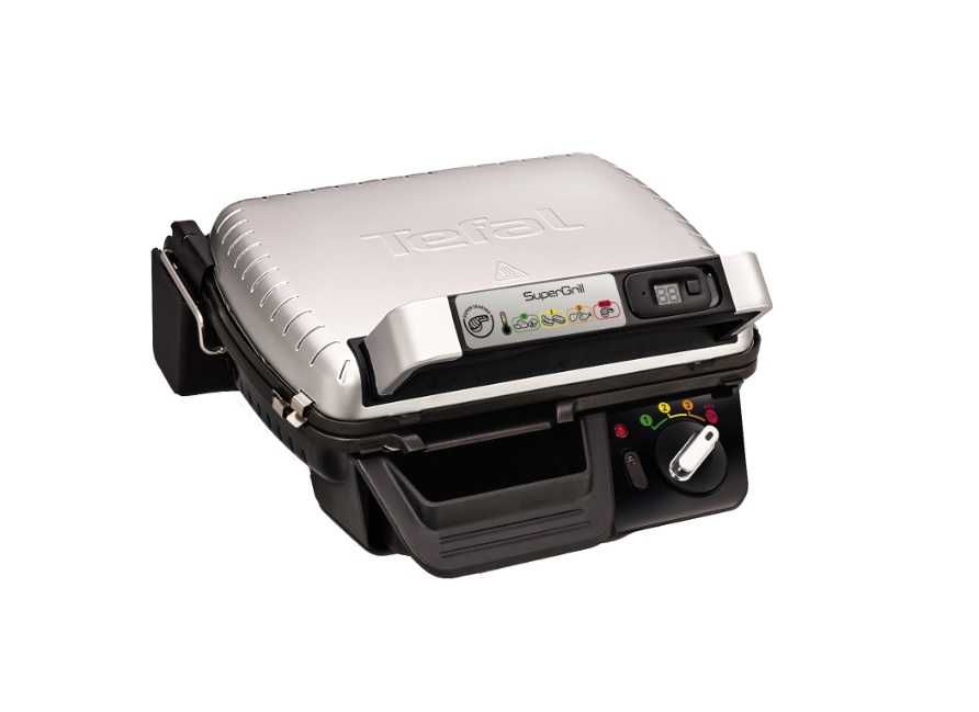 Sigilat Gratar electric cu timer Tefal Super Grill GC451B12 InoxNegru
