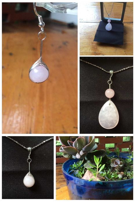 Ръчно изработени сребърни обеци и колиета с естествени камъни (s925)