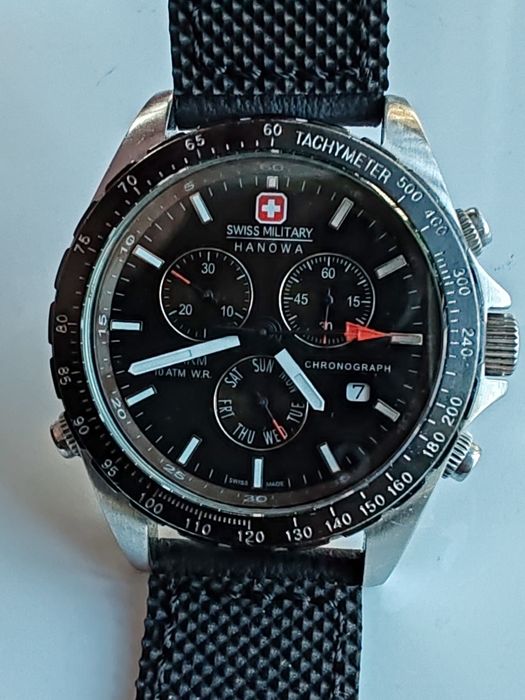 Ceas Swiss Military Hanowa Chronograph Calendar Alarma Quartz 9 rubine